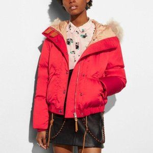 COACH 1941 Icon Puffer Jack.Genuine Shearling Trim